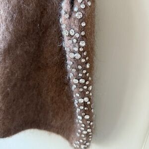 Chocolate Brown Embellished Knit Vest